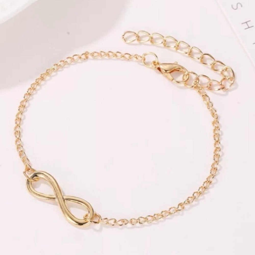 ⚜️[𝟯/$𝟭𝟴]⚜️Gold Infinity Bracelet Bangle NEW - Picture 3 of 8